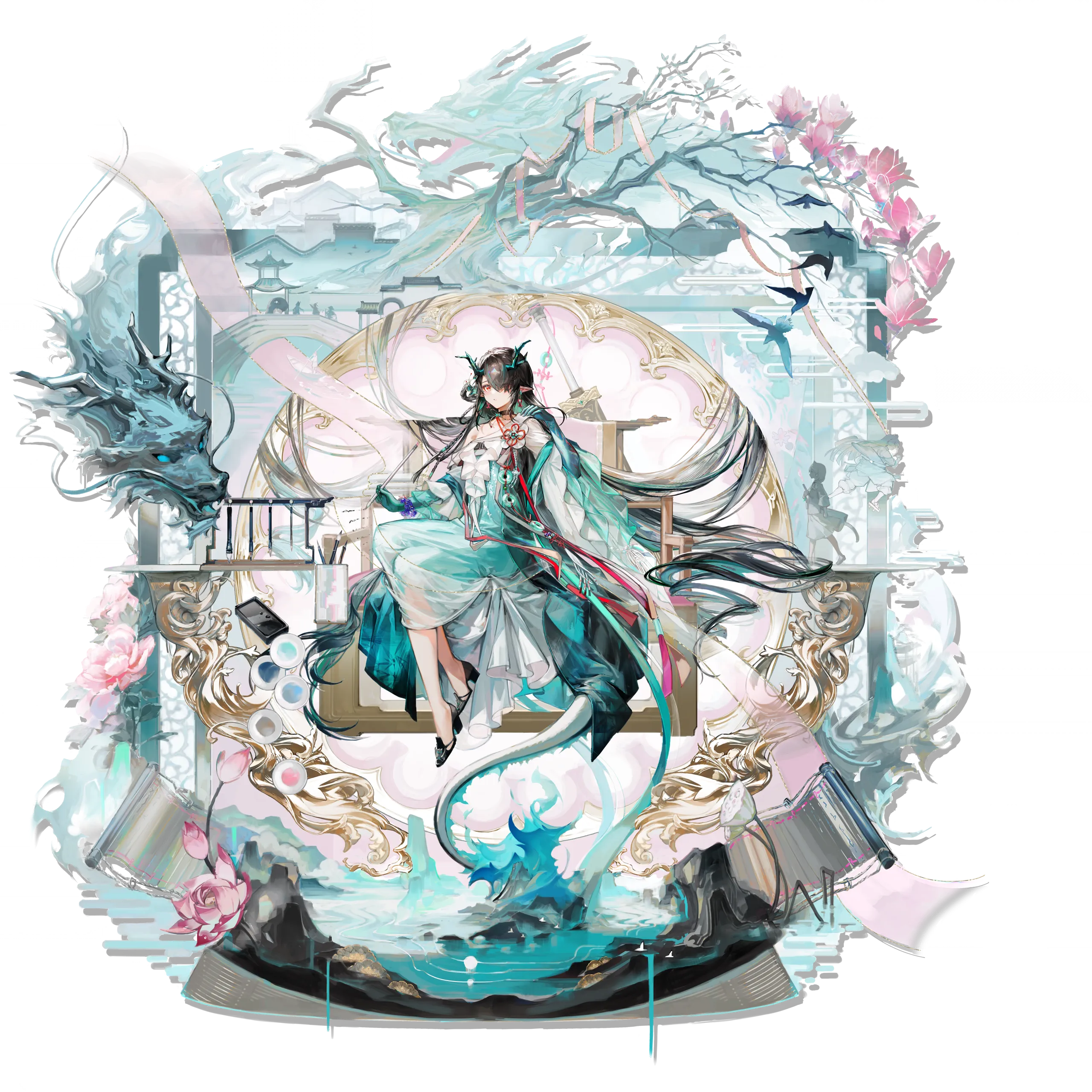 シーの追加コーデ「青玉の硯」